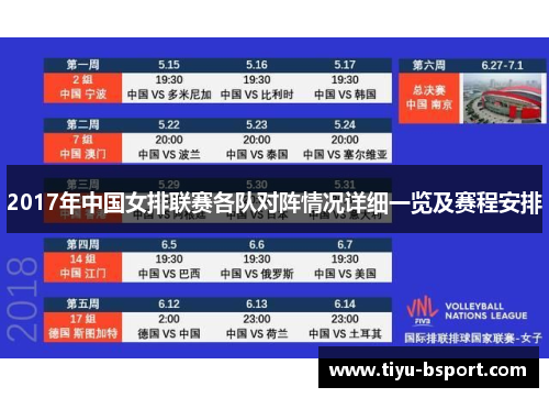 2017年中国女排联赛各队对阵情况详细一览及赛程安排 2017年中国女排联赛各队对阵情况详细一览及赛程安排